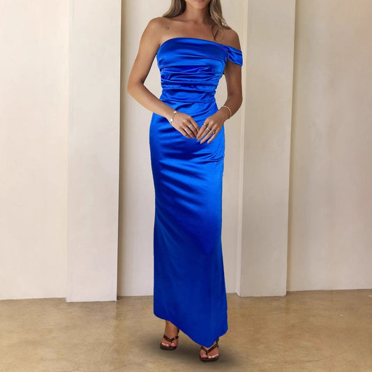 Sexy off Neck Sleeveless Dress Elegant Internet Celebrity Sense Slim Fit Women Dress