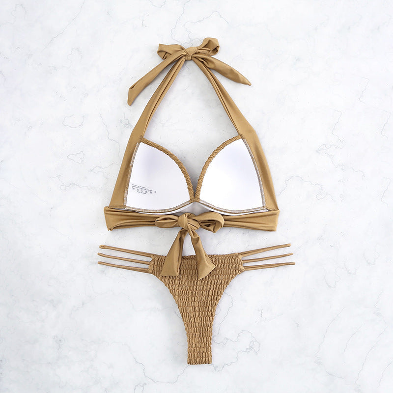 Sexy Halter Bikini Split Swimsuit Women Two Piece Swimwear Summer Beach Bikini