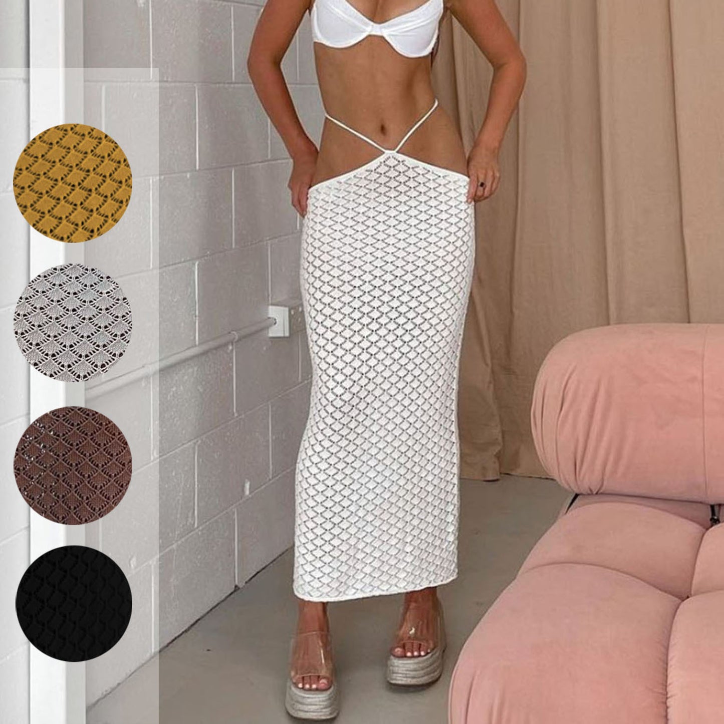 Crochet Spring Summer Crochet Best Women Clothes Waist Belt Mermaid Skirt