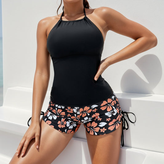 Maillot de bain sexy imprimé bikini dos nu et licou