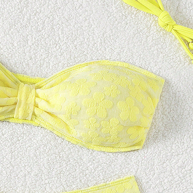 Traje de baño Bikini Estampado Sexy Top de Tubo Bikini Dividido Traje de baño para Mujer