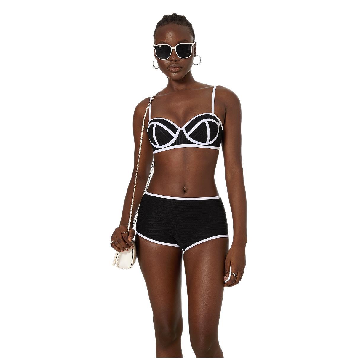 Bikini básico sexy de rayas vintage de verano para mujer, traje de baño adelgazante con abertura en la primavera