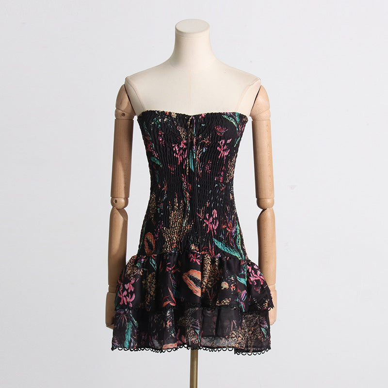 Robe courte amincissante à imprimé licou pour femme, coupe ajustée, portefeuille aux hanches