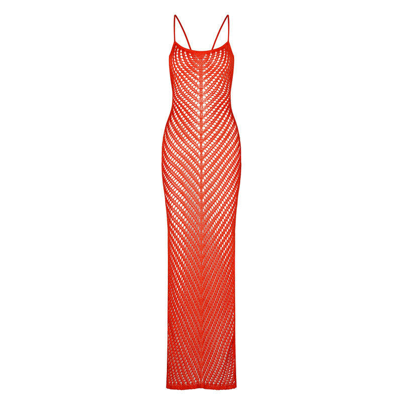 Summer Beach Dress Women Solid Color Knitted Hollow Out Cutout Beach Bikini Swimsuit Blouse Sun Protective Clothing Crochet hook Crochet hook Crochet hook