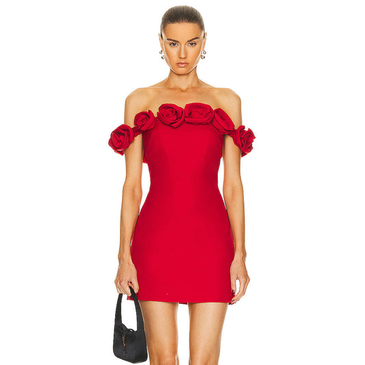 Vestido de una pieza con estampado floral rojo Advanced Sense para mujer