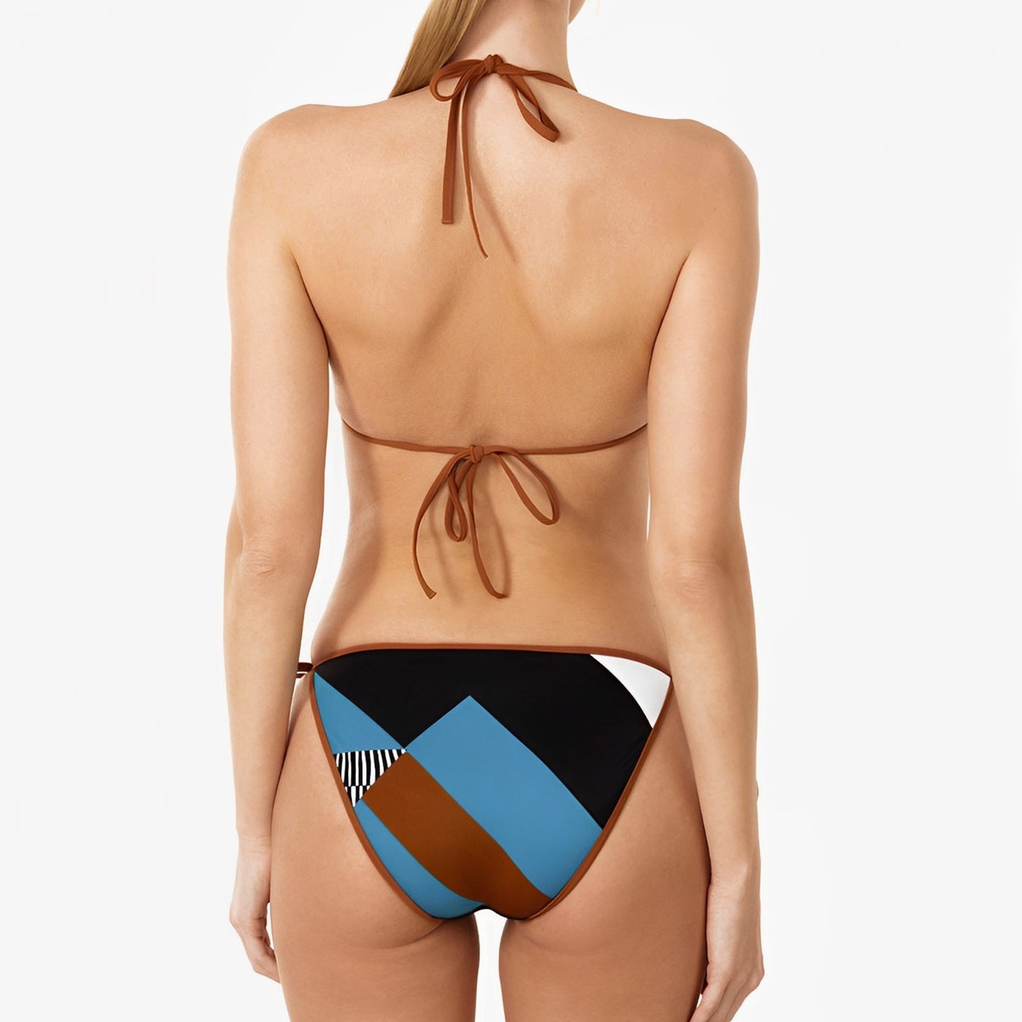 Traje de baño de bikini ajustado con estampado dividido para mujer traje de baño sexy
