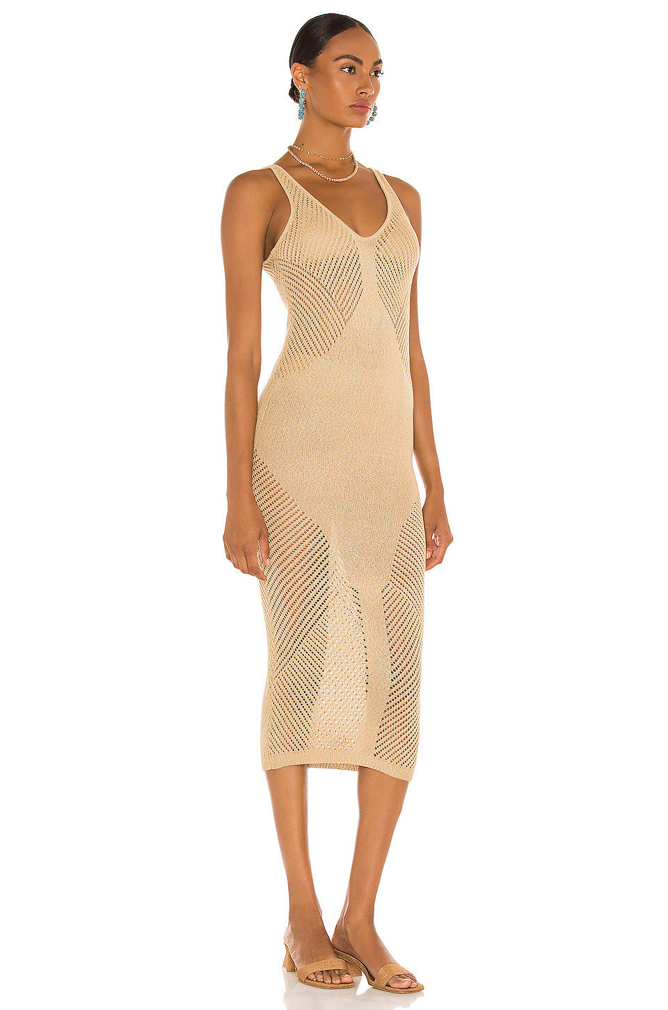 Falda tipo chaleco de punto con escote en V y aberturas para vacaciones, informal, para playa, bikini, 2 colores