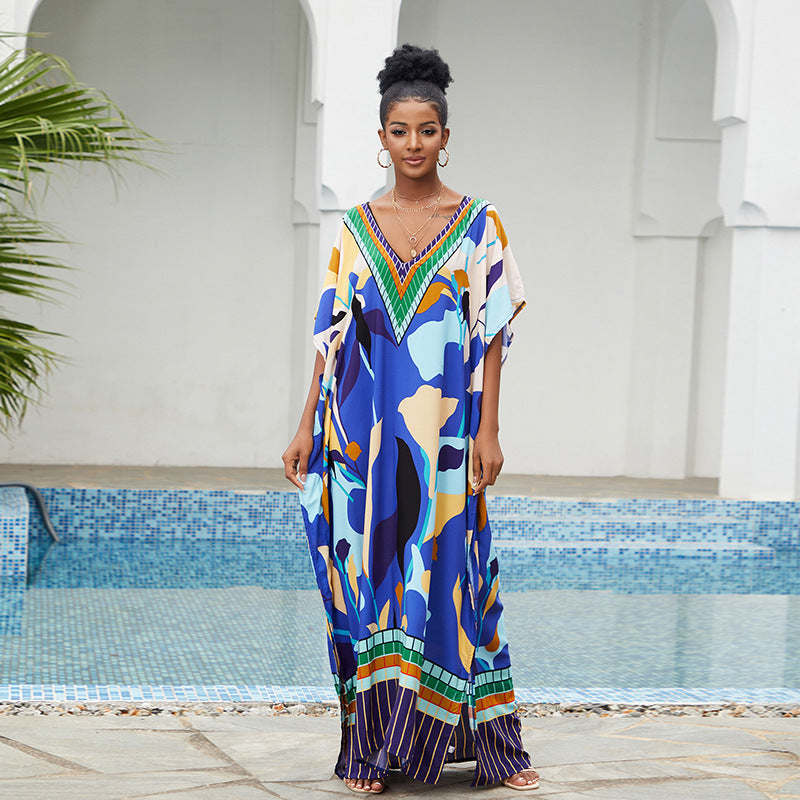 Beach Cover-up Loose plus Size Robe Vacation Dress Bikini Swimsuit Outwear Women