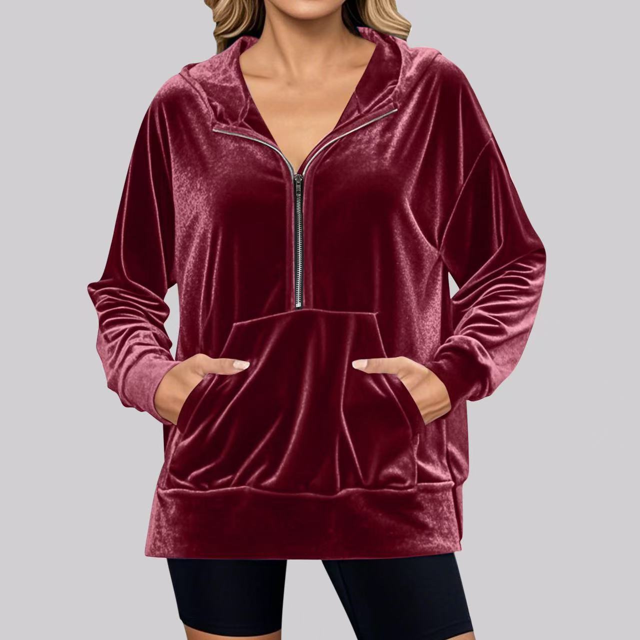 Autumn Winter Casual Loose Comfortable Velvet Elegant Long Sleeve Easy Matching Coat Women