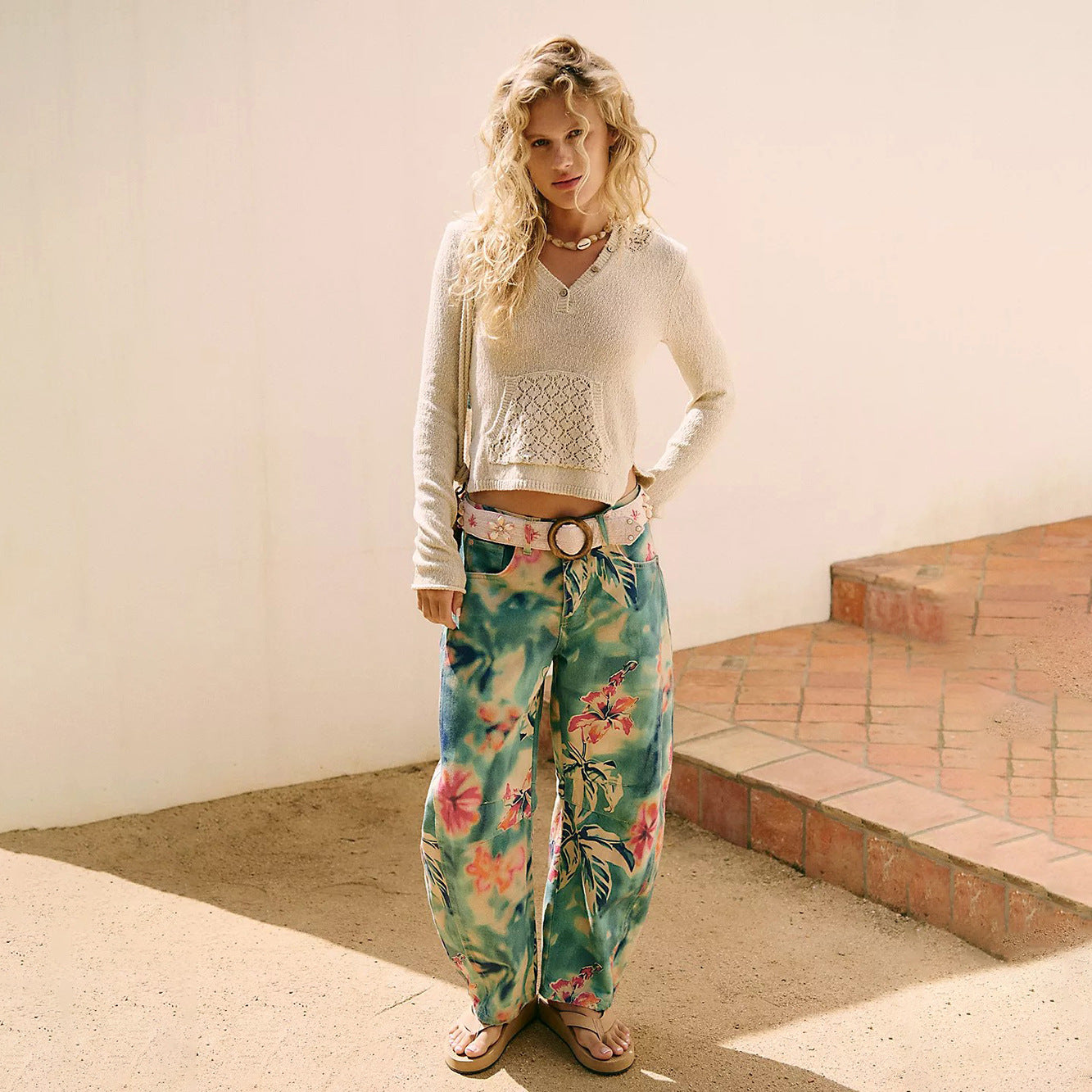 Autumn Winter Solid Color All Matching Casual Drop Shoulder Sleeve V neck Pullover Hollow Out Cutout Knitted Sweater for Women