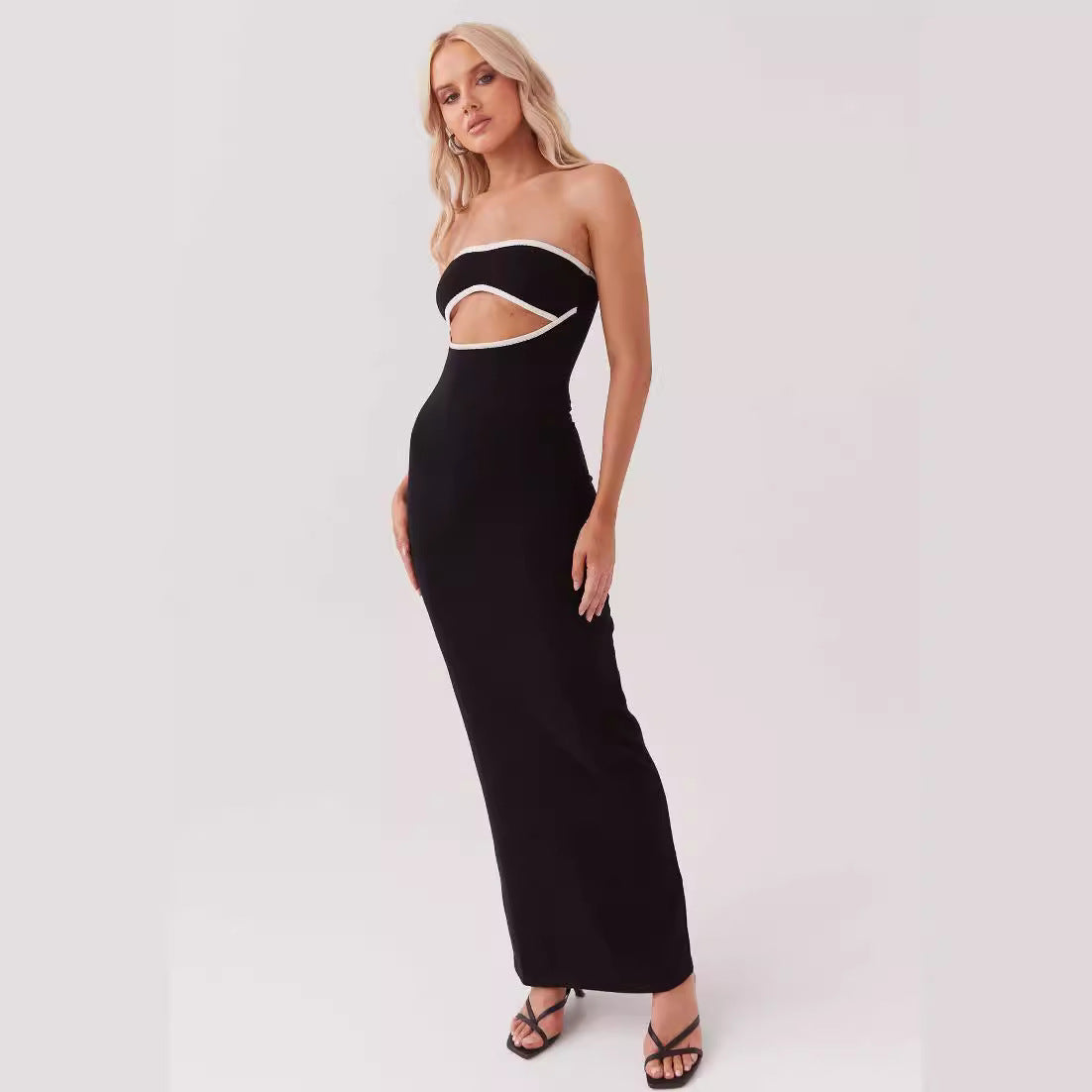 Summer Sexy Tube Top Knitted Dress Long for Women