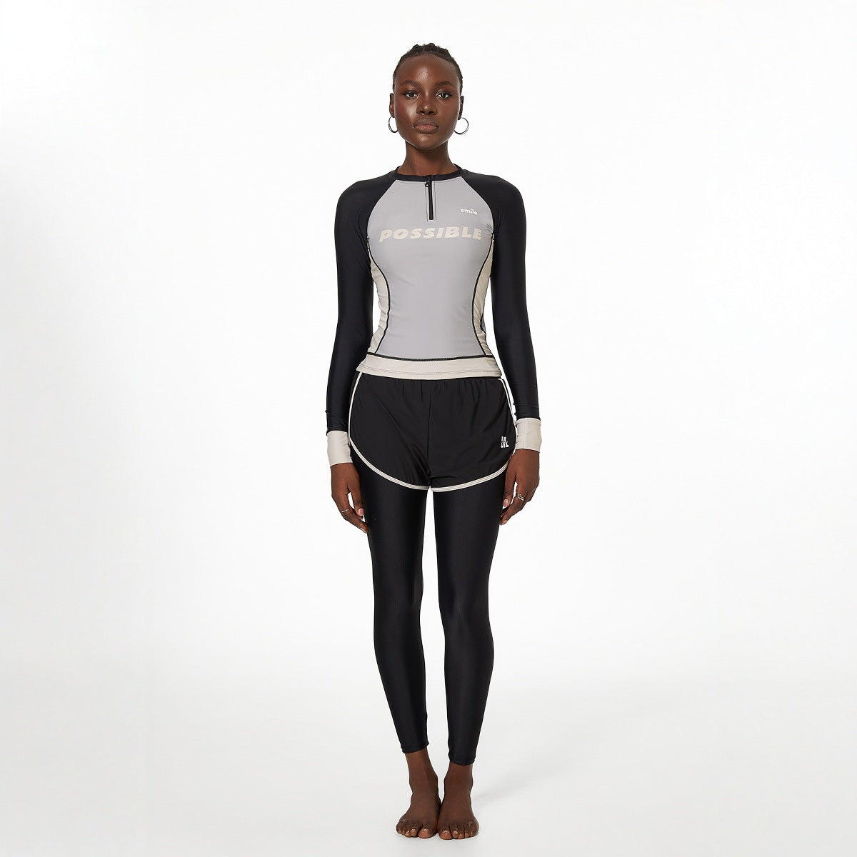 Traje de baño de manga larga dividido para deportes, yoga, fitness, secado rápido, buceo, conjuntos de tres piezas para mujer, natación, primavera