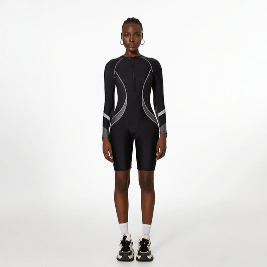 Sports Swimsuit Women Diving Long Sleeve Spring Swimsuit Textured One Piece Swimsuit Women