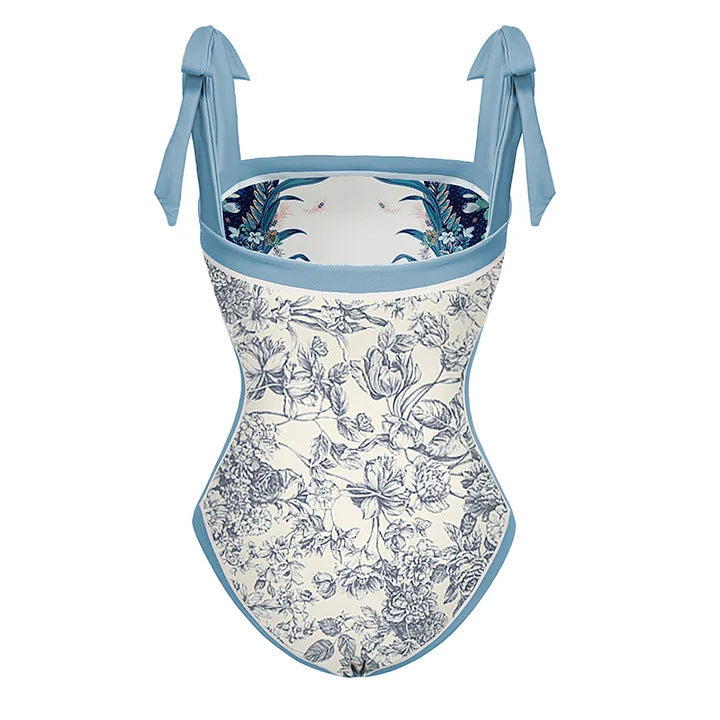 Traje de baño sexy de doble cara para mujer, traje de baño conservador para vacaciones de primavera, conjunto de falda cruzada