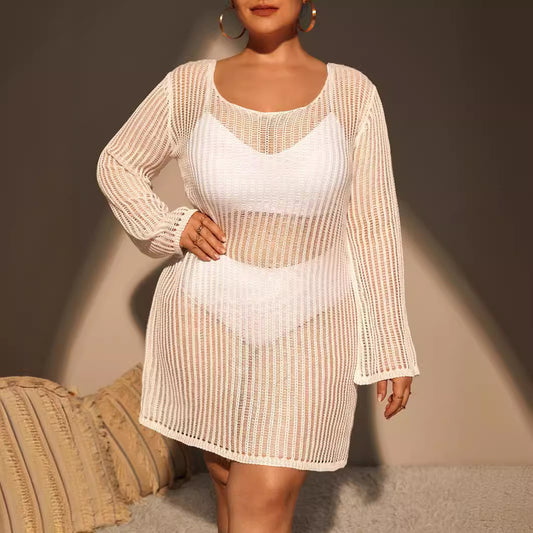 Vestido de lana con tirantes, blusa, primavera y verano, color liso, tejido para mujer