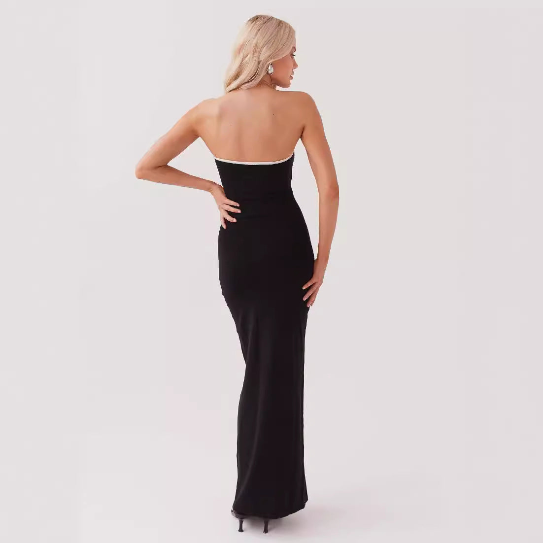 Summer Sexy Tube Top Knitted Dress Long for Women