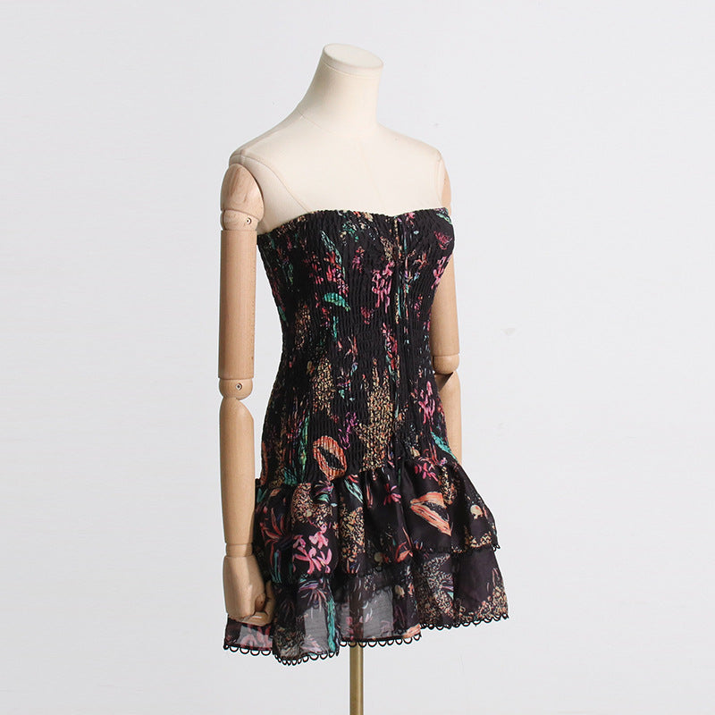 Robe courte amincissante à imprimé licou pour femme, coupe ajustée, portefeuille aux hanches