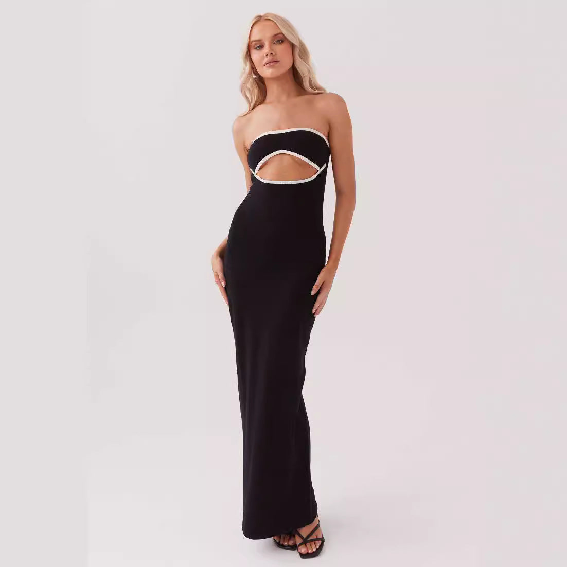 Summer Sexy Tube Top Knitted Dress Long for Women