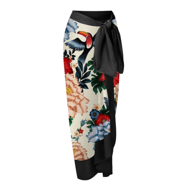 Flamingo Printed Gauze Skirt