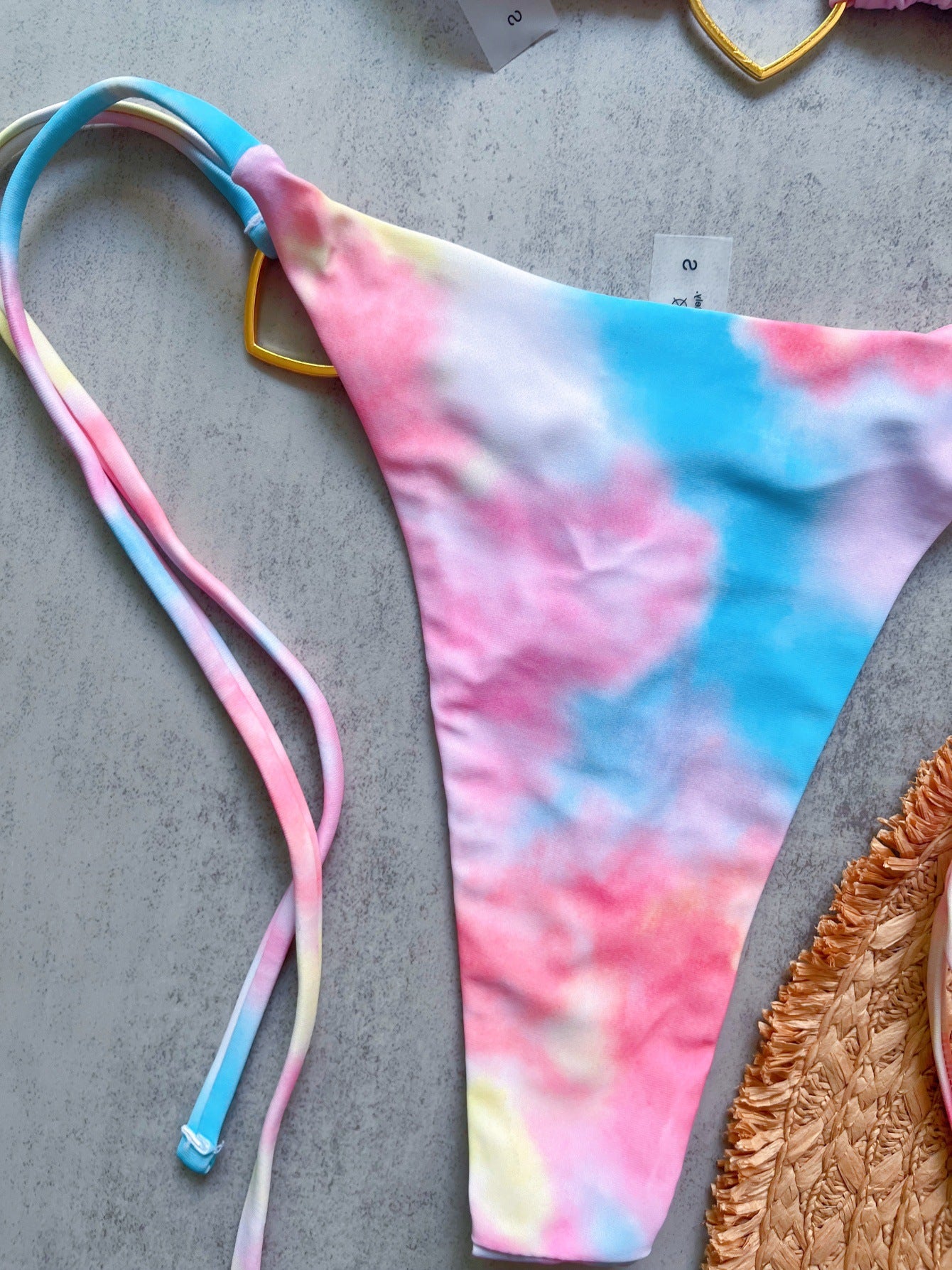 Floral Print Love Accessories Bikini Set Low Waist Lace up Biquini Amber
