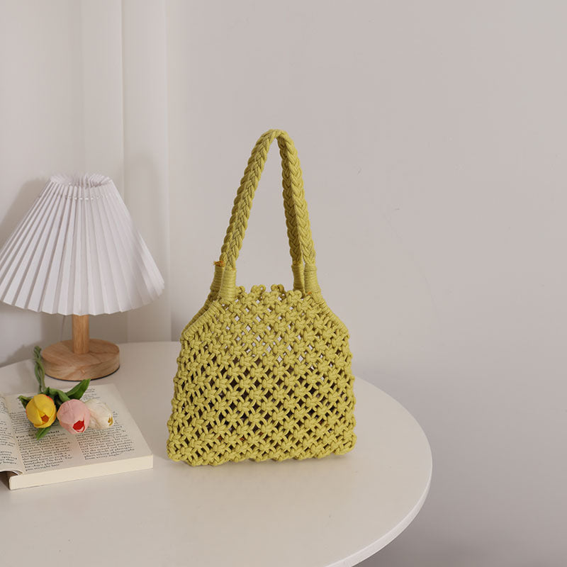 Oblique Small Cotton Thread Yellow