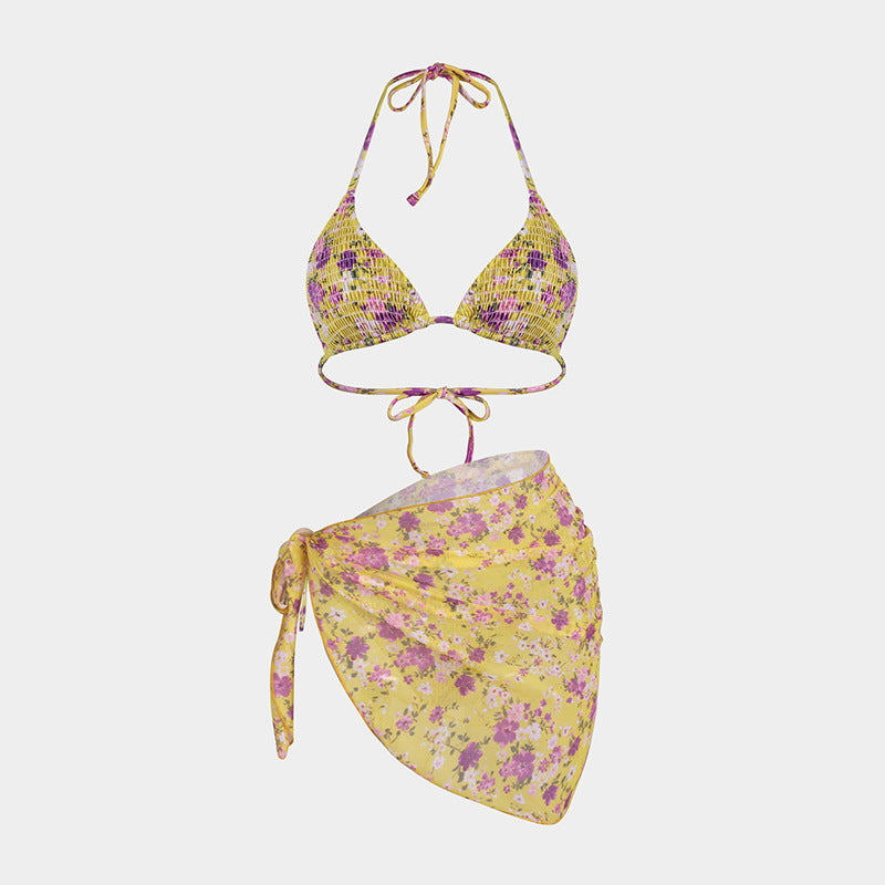 Yellow Purple Gauze Skirt