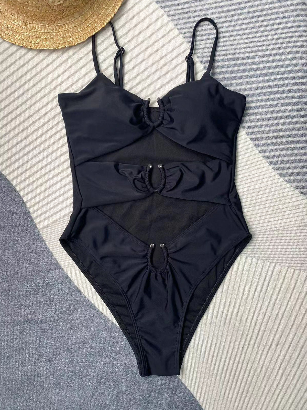 One Piece Swimsuit Women Solid Color Bikini Women Swimwear Bikini