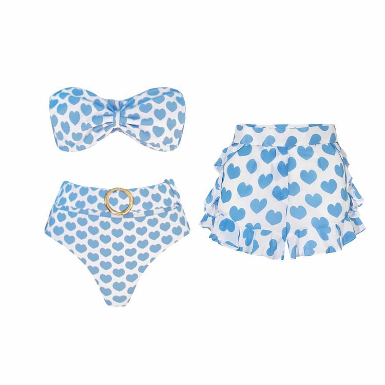 Blue Split Shorts