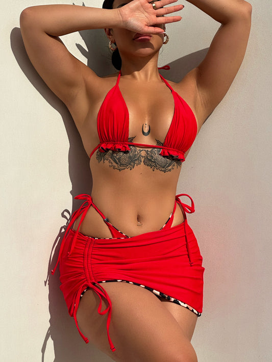 Bikini Double Ensemble Trois Pièces Maillot de Bain Sexy Bikini Maillot de Bain Femme Maillot de Bain Double Face Porter Bikini