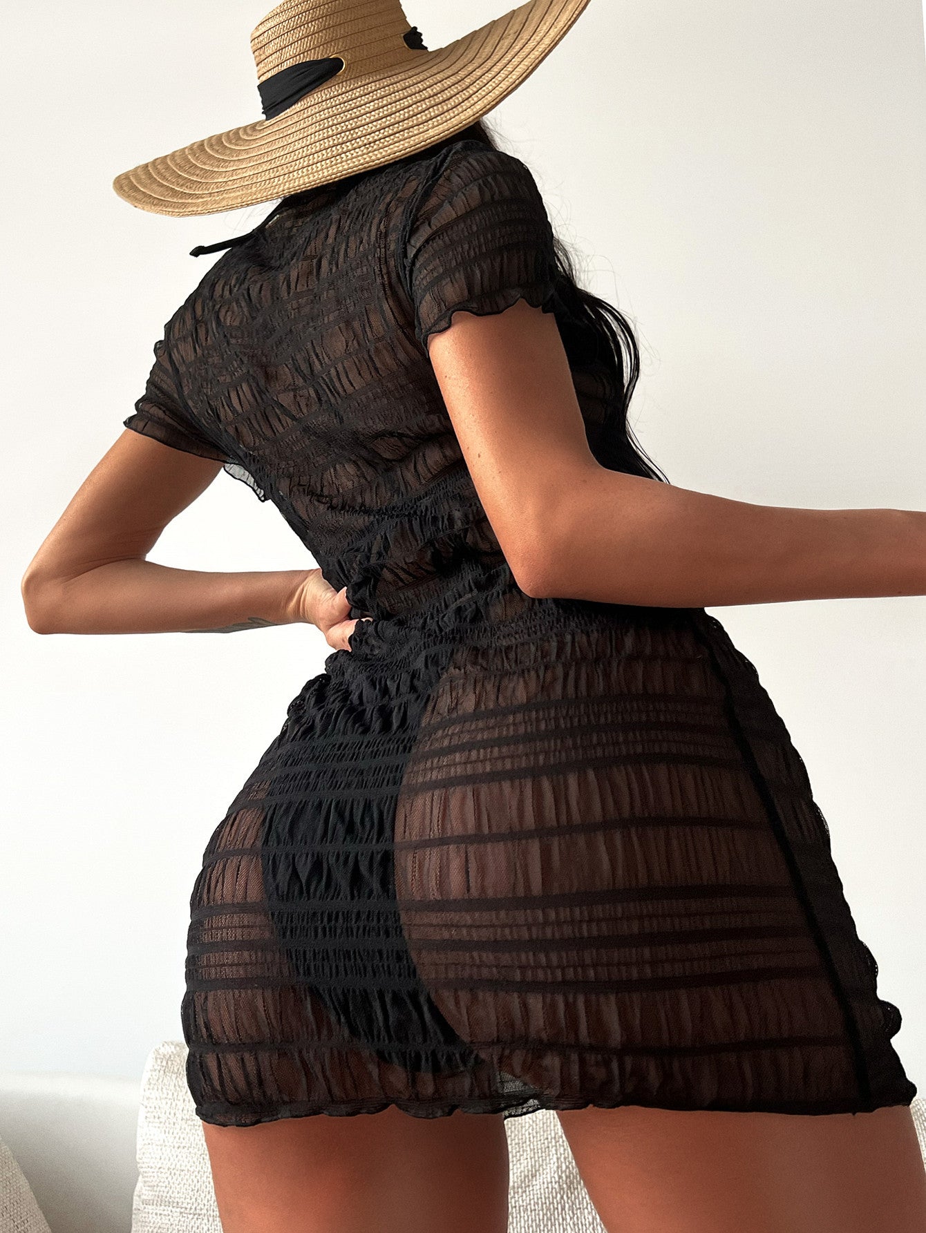 Traje de baño de tres piezas para mujer, bikini de una pieza, nuevo traje de baño dividido, color sólido.