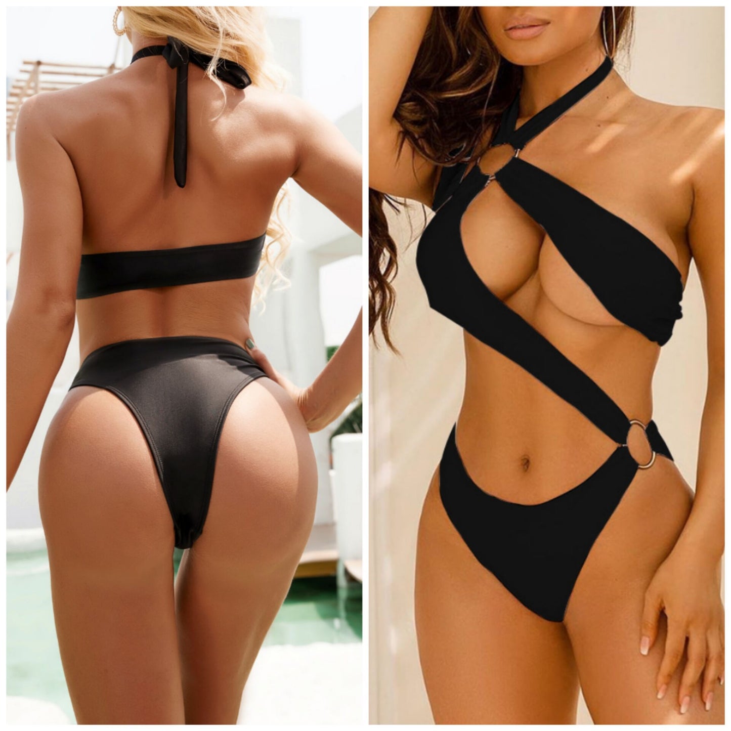 Nuevo traje de baño bikini de una pieza sexy de color sólido multicolor