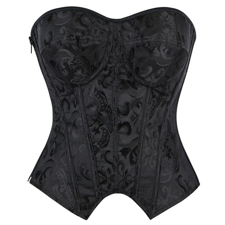 Faja moldeadora de cuerpo con copa de anillo de acero y cinta jacquard para mujer