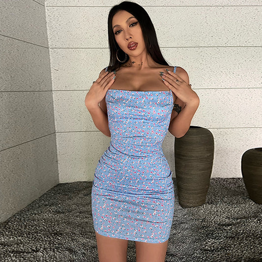 Vestido sexy con tirantes y ajustado para mujer