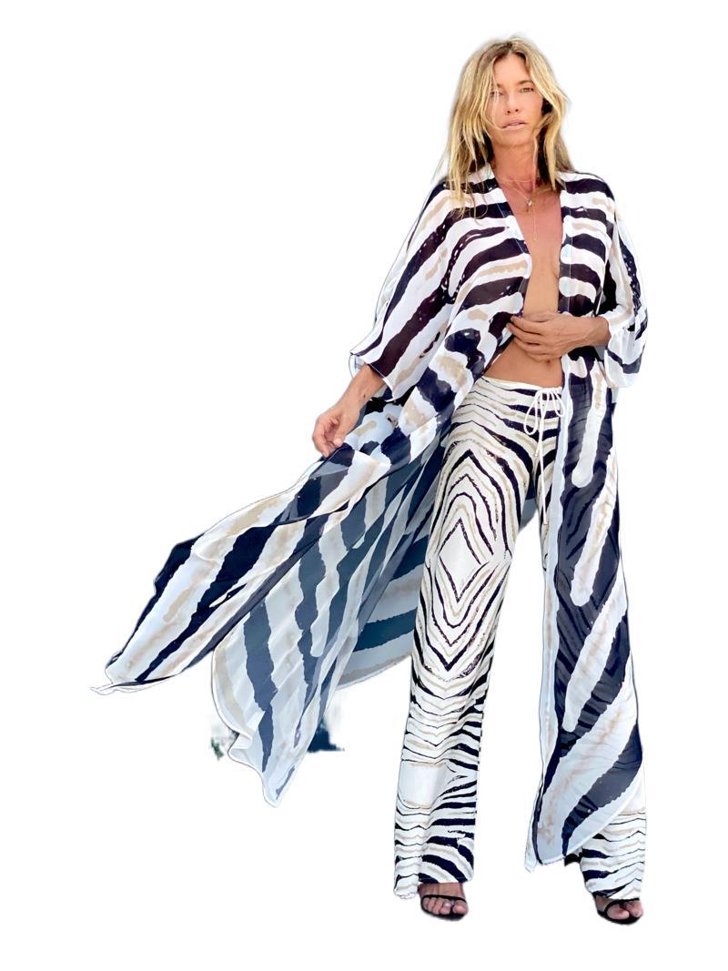Summer Printing plus Size Sun Protection Beach Loose Vacation Chiffon Cardigan for Women