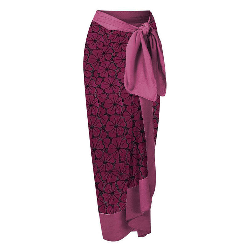 Wine Red Wrap Skirt