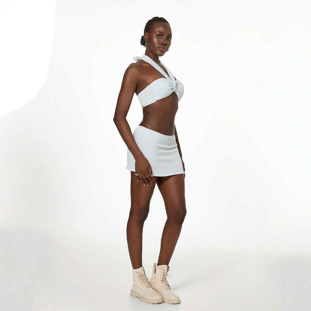 Traje de baño dividido para mujer, primavera, playa, ahuecado, recorte, vacaciones, bikini sexy, traje de baño con cuello halter sexy