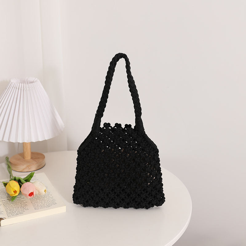 Oblique Small Cotton Thread Black