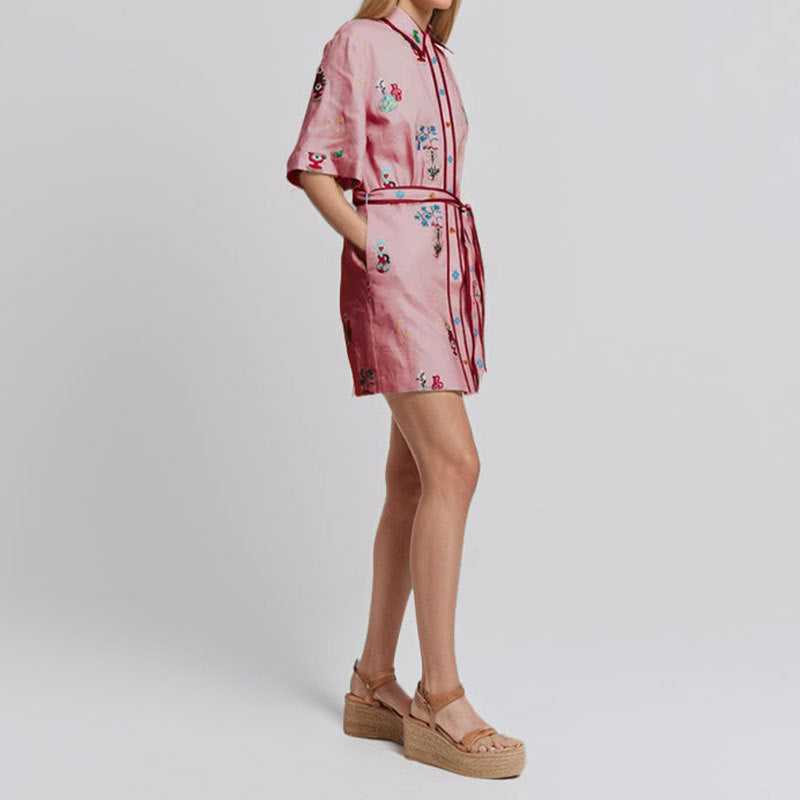 Women Clothing Casual Printing Shirt Cardigan Dress Women