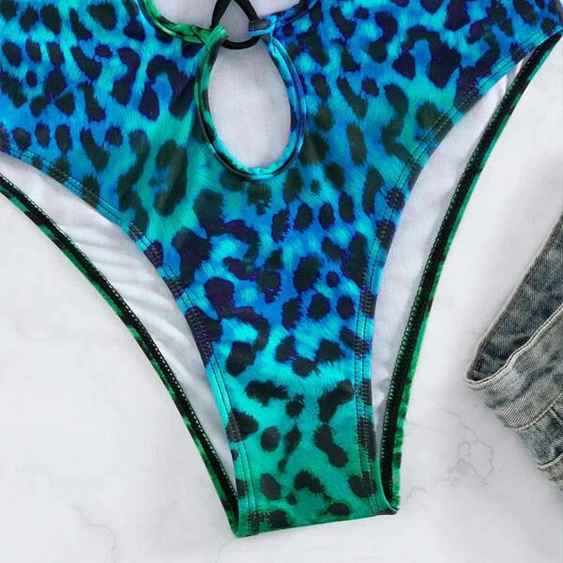 Traje de baño sexy con tirantes recortados y huecos, traje de baño ajustado de primavera, bikini para mujer