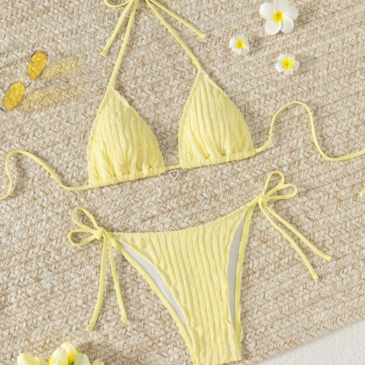 Traje de baño para mujer, traje de baño de color sólido, traje de baño sexy de verano para mujer, bikini