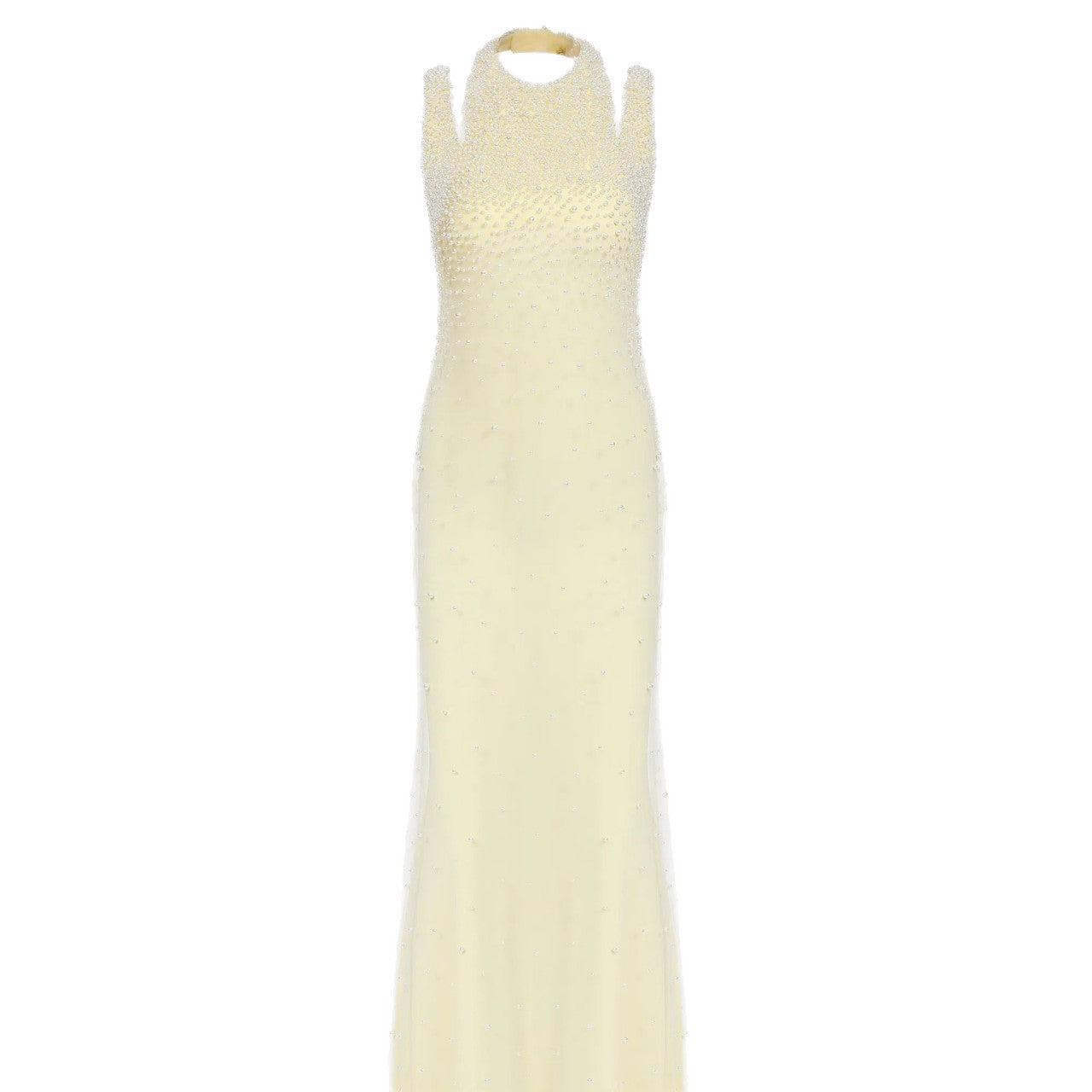 Pearl Tassel off the Shoulder Fishtail Dress Heavy Industry Beads Slim Slimming Dinner Dress for Women Sight