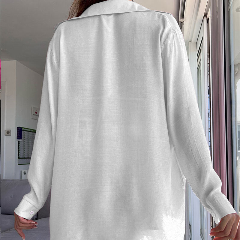 Sexy Beach Blouse Loose Beach Sun Protection Shirt Suit Casual Vacation Beach Cover Up
