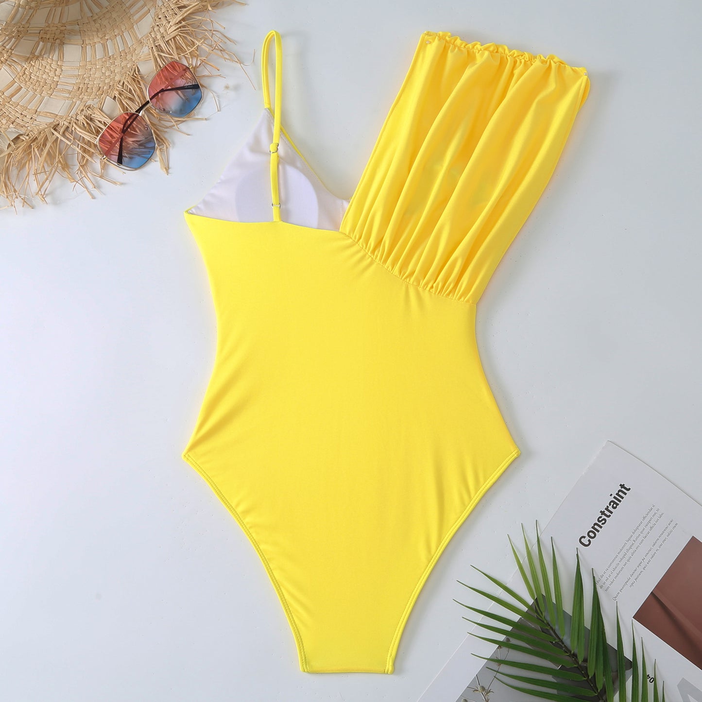 Traje de baño sexy de color sólido para mujer, ajustado, conservador, para vacaciones de primavera.