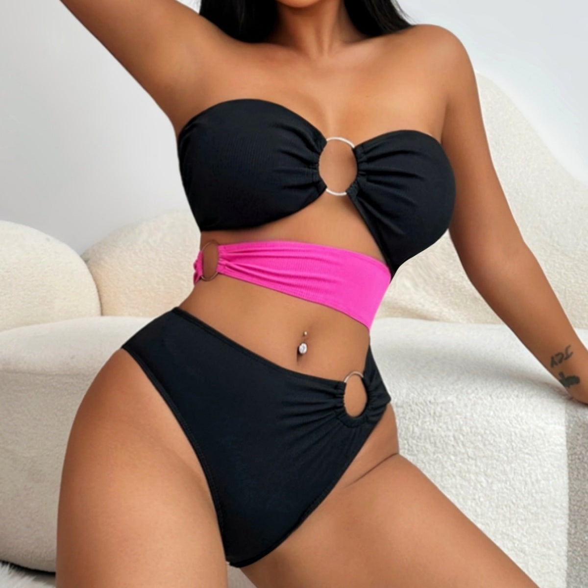 Maillot de bain une pièce sexy bikini sans bretelles