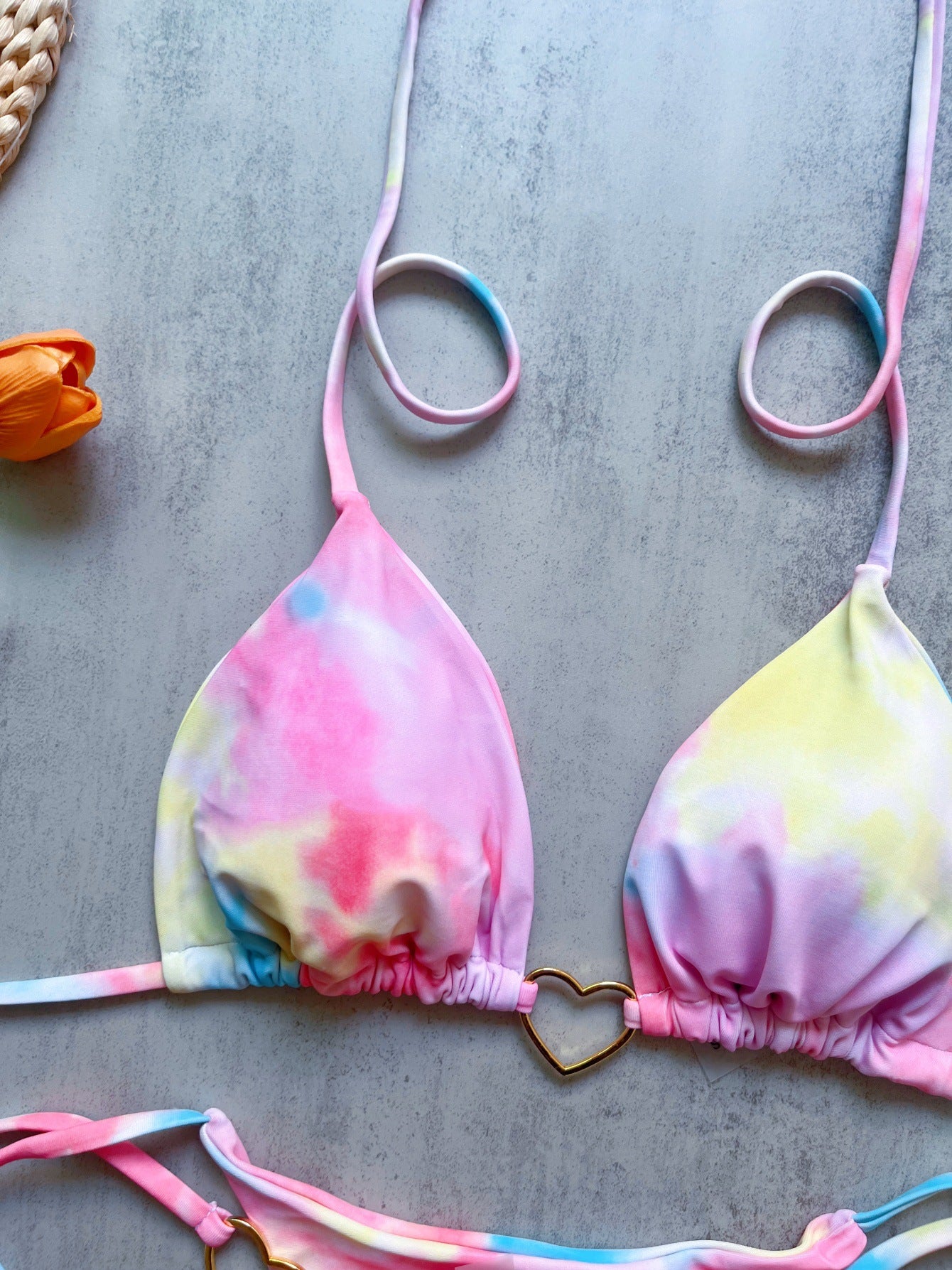 Floral Print Love Accessories Bikini Set Low Waist Lace up Biquini Amber