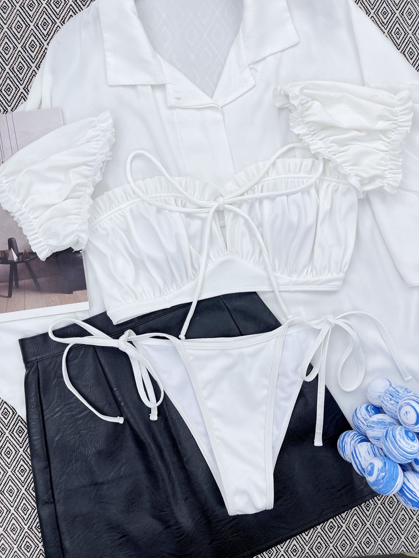 Traje de baño bikini sexy con cordón