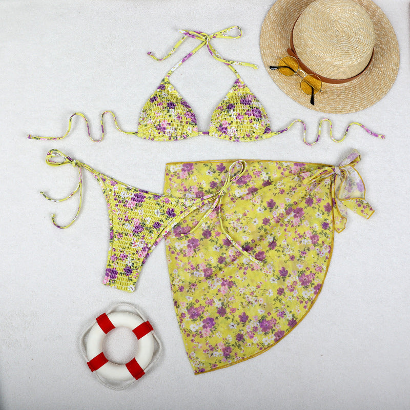 Yellow Purple Flower Suit