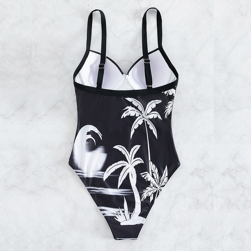 Traje de baño de una pieza estampado para mujer, bikini sexy de verano para mujer