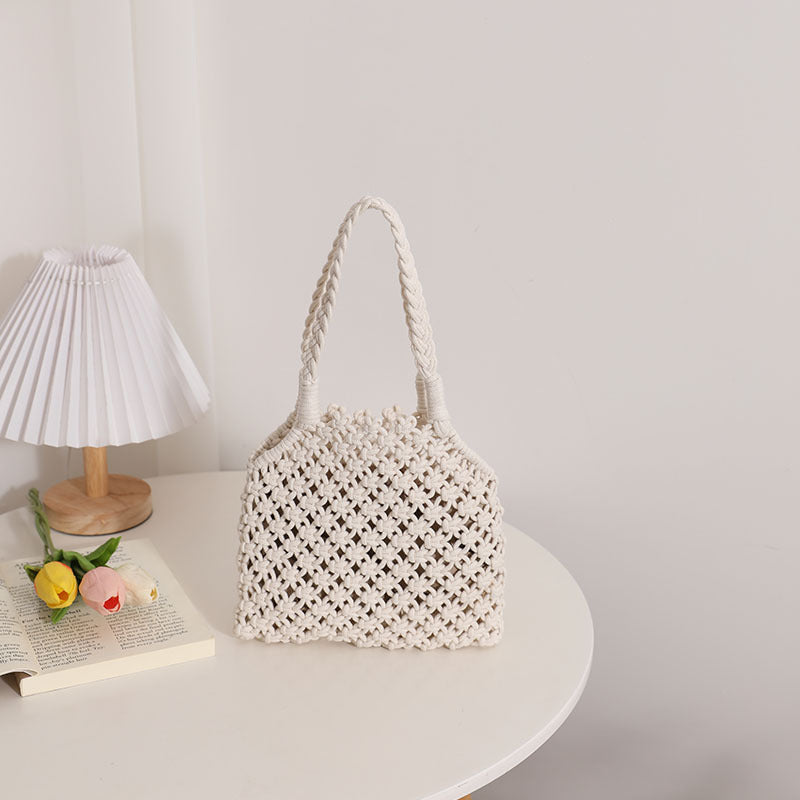 Oblique Small Cotton Thread White