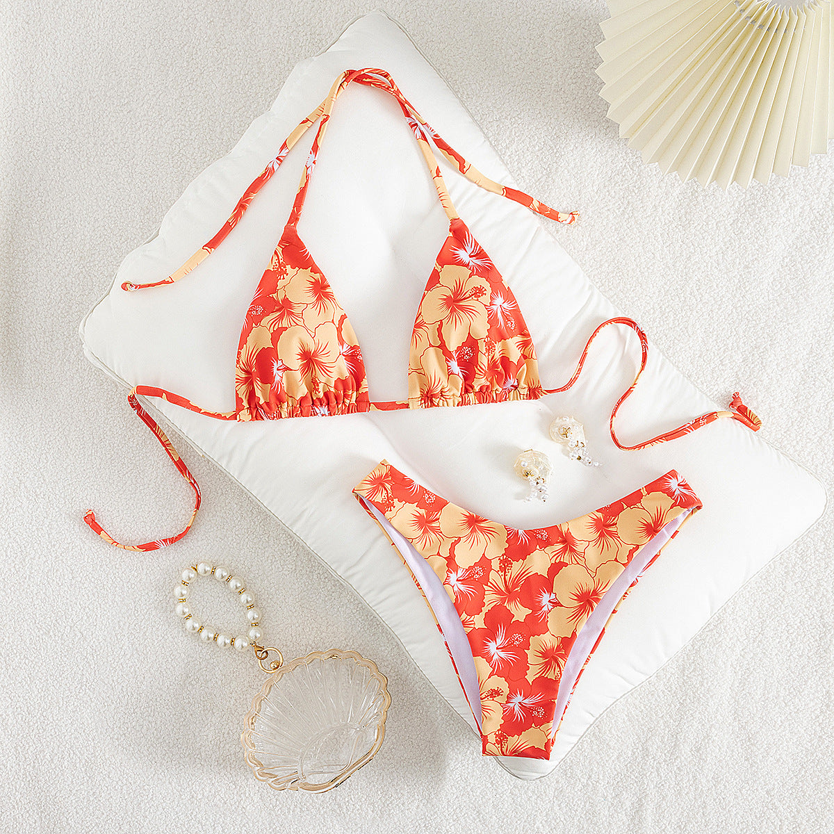 Split Swimsuit Sexy Women Fission Swimsuit Tropical Printing Swimsuit